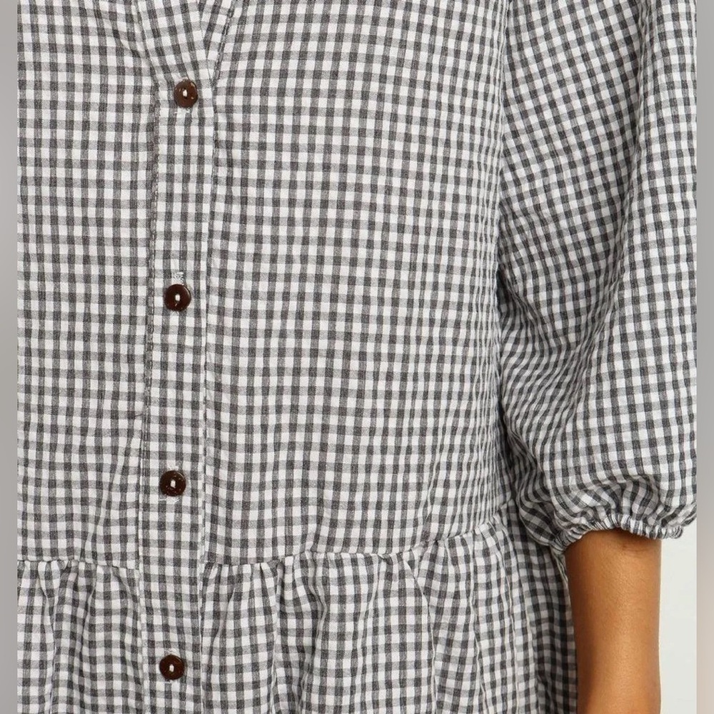 Petal & Pup Classic Gingham Button-Down Dress Size M/L - Picture 7 of 9
